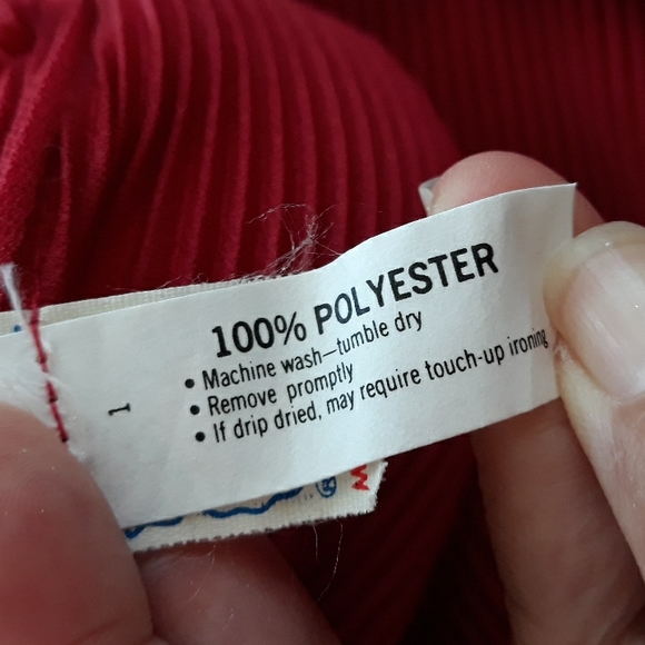 Vintage 1980's Hal Ferman red accordion  pleated summer, coctail dinner, dress - Picture 8 of 11